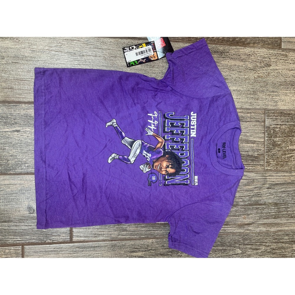 Justin Jefferson Minnesota Vikings‎ NFLPA 500 Level Purple T-Shirt - Size M
